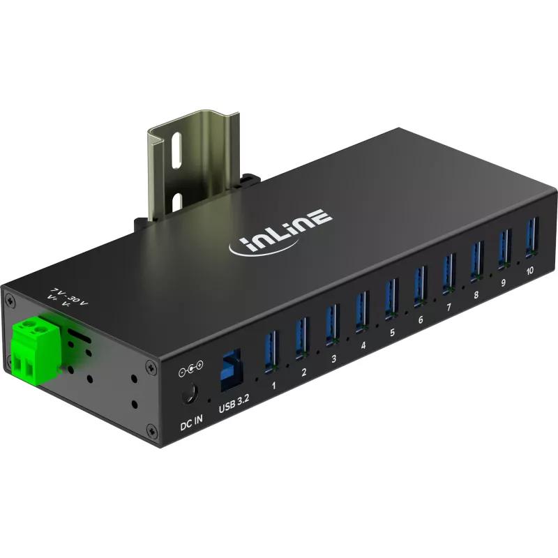 InLine 35396C interfeisa centrmezgls USB 3.2 Gen 1 (3.1 Gen 1) Type-B 5000 Mbit/s Melns