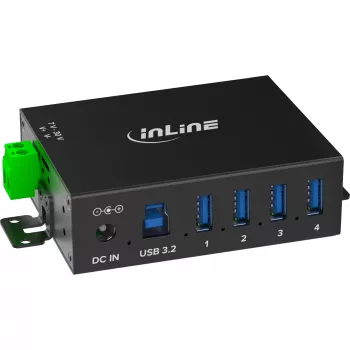InLine 35396A interfeisa centrmezgls USB 3.2 Gen 1 (3.1 Gen 1) Type-B 5000 Mbit/s Melns