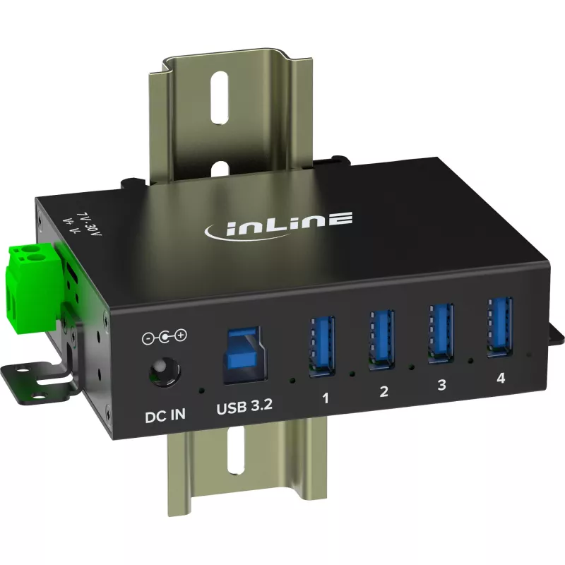 InLine 35396A interfeisa centrmezgls USB 3.2 Gen 1 (3.1 Gen 1) Type-B 5000 Mbit/s Melns