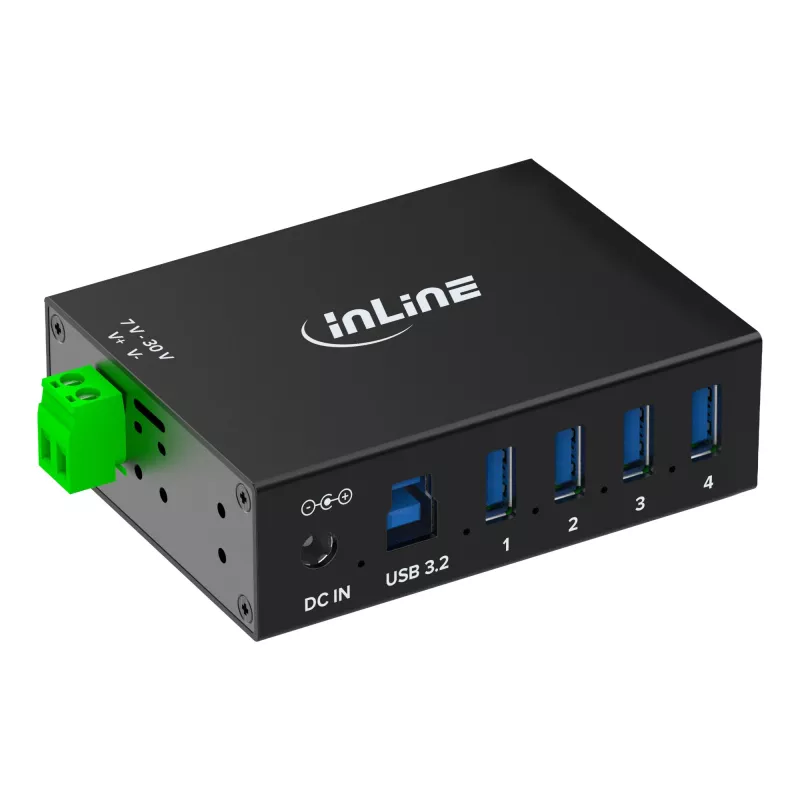 InLine 35396A interfeisa centrmezgls USB 3.2 Gen 1 (3.1 Gen 1) Type-B 5000 Mbit/s Melns