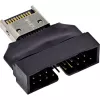InLine 33446T kabeļa savienotāja adapteris USB Type-E Key A, 20-pin USB 3.0 galvene, 19-pin melna