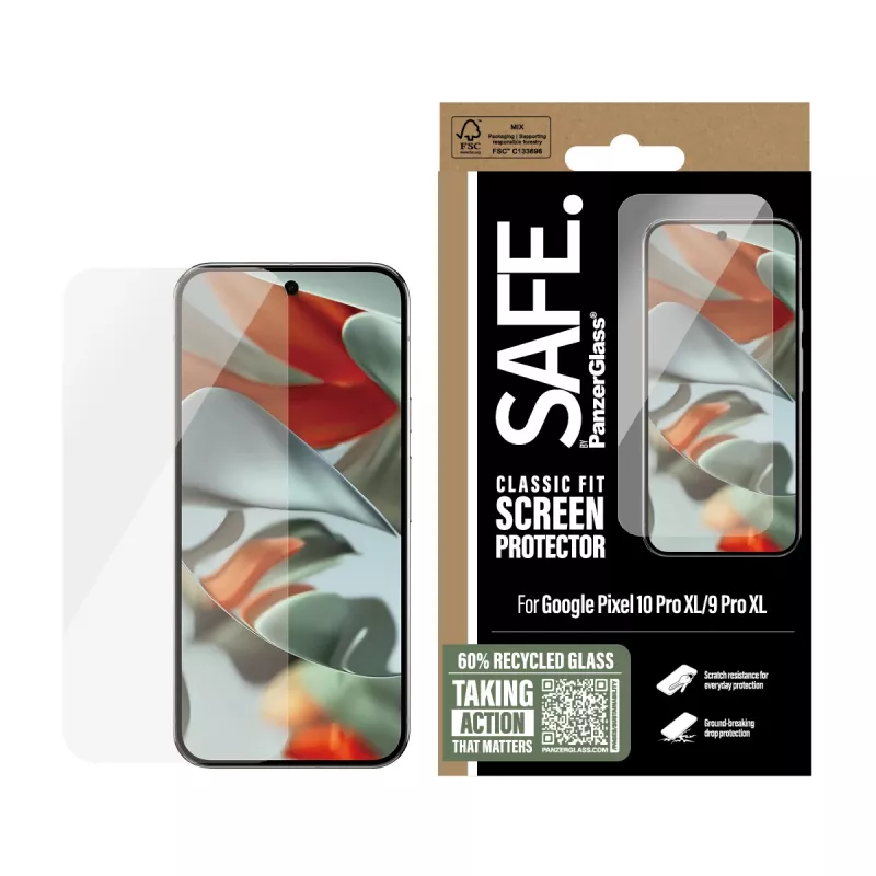 PanzerGlass SAFE. by ® ekrāna aizsargs Google Pixel 10 Pro XL | 9 Pro XL | Classic Fit