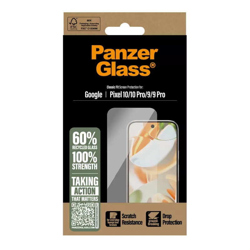 PanzerGlass ® ekrāna aizsargs Google Pixel 10 | 10 Pro 5G | 9 5G | 9 Pro 5G | Classic Fit