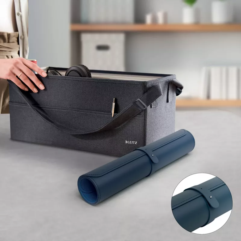 Galda paklājiņš LEITZ Large Desk Mat, PVC, tumši zils, 400 x 800 x 2 mm