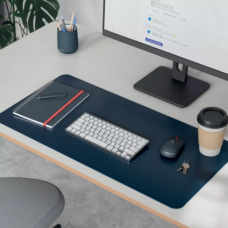 Galda paklājiņš LEITZ Large Desk Mat, PVC, tumši zils, 400 x 800 x 2 mm