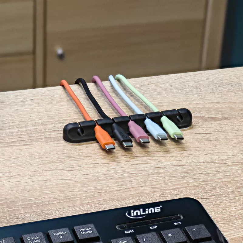 InLine 59971B kabeļu organizators Universāls Kabeļu klips Melns