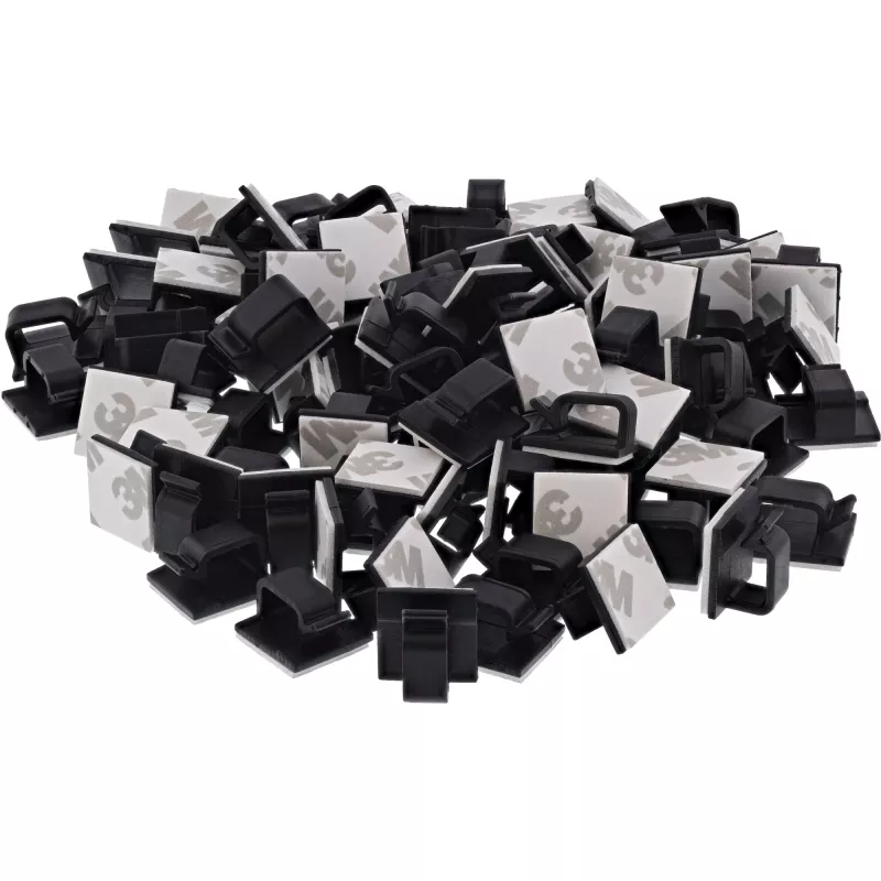 InLine 59971H kabeļu organizators Universāls Kabeļu āķis Melns 100 gab.