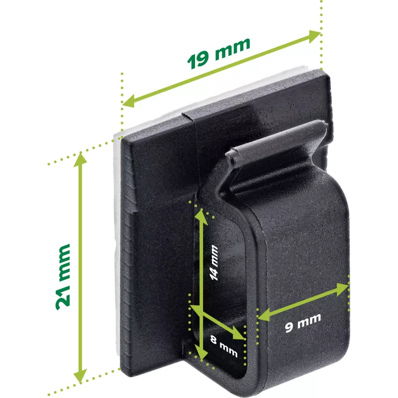 InLine 59971H kabeļu organizators Universāls Kabeļu āķis Melns 100 gab.