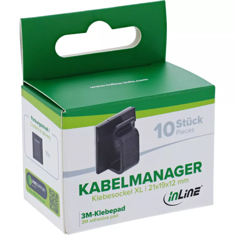 InLine 59971F kabeļu organizators Universāls Kabeļa āķis Melns 10 gab.