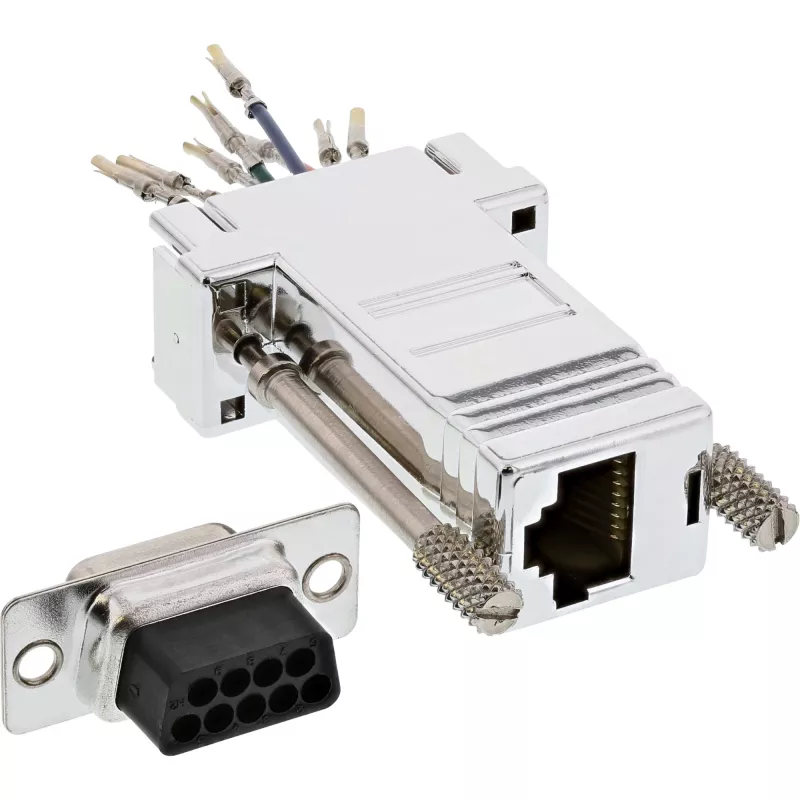 InLine adapteris DB9 ligzda / RJ45 8P8C ligzda ar metālisku pārklājumu 68889L