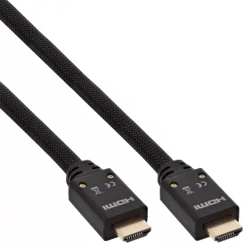 InLine HDMI aktīvais kabelis, HDMI-High Speed ar Ethernet, vīr.-vīr., neilona pinums, 15 m