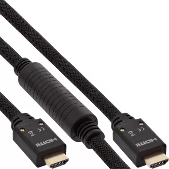 InLine HDMI aktīvais kabelis, HDMI-High Speed ar Ethernet, vīr./vīr., neilona pinums, 25 m