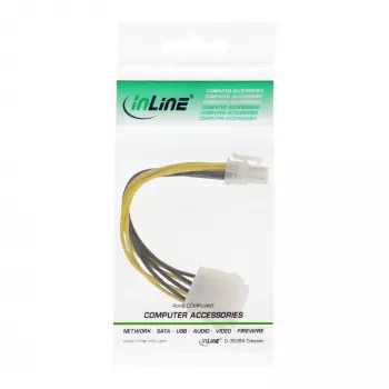 InLine mātesplates barošanas adapteris ATX 2.0/EPS 8pin / 12V ATX1.3 4pin 0,15m