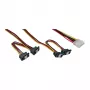 InLine iekšējais strāvas Y-kabelis 1x Molex / 4x SATA leņķveida ar fiksatoriem 0.40+0.55m