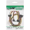 InLine iekšējais strāvas Y-kabelis 1x Molex / 4x SATA leņķveida ar fiksatoriem 0.40+0.55m