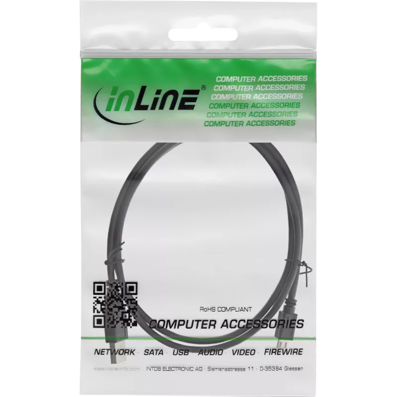 InLine Micro USB 2.0 kabelis USB Type A vīr. / Micro-B vīr., melns, 2m