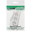 InLine kontaktligzdu sadalītājs, 4-vietīgs ar zemējuma kontaktu CEE 7/3, balts, 3 m