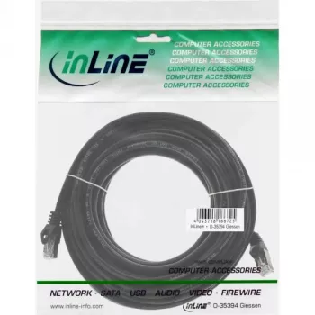komutācijas kabelis InLine 71500S RJ-45 Cat5e 10m Melns
