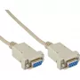 InLine nulles modema kabelis DB9 sievišķais / sievišķais, salikts, pelēks, 10m