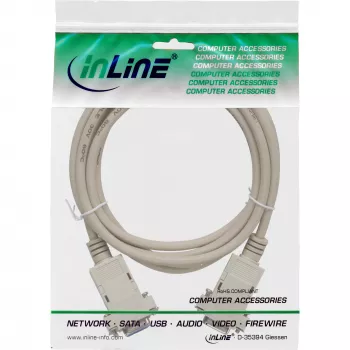 InLine nulles modema kabelis DB9 sievišķais / sievišķais, salikts, pelēks, 10m