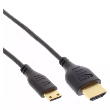 InLine High Speed HDMI kabelis ar Ethernet, AM/CM, īpaši plāns, melns/zelts, 0.5m