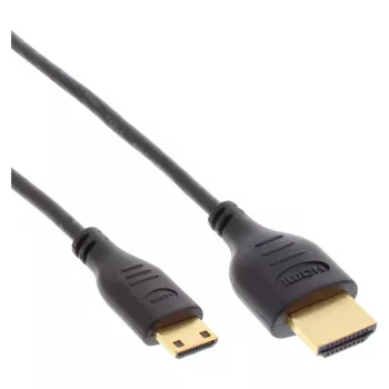 InLine High Speed HDMI kabelis ar Ethernet, AM/CM, īpaši plāns, melns/zelts, 1.5m