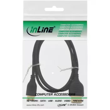 InLine High Speed HDMI kabelis ar Ethernet, AM/CM, īpaši plāns, melns/zelts, 1.8m