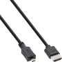 InLine High Speed HDMI kabelis ar Ethernet, AM/DM, īpaši plāns, melns/zelts, 1,5 m