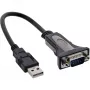 USB 2.0 uz seriālo adaptera kabelis InLine 33306I 0,25m melns