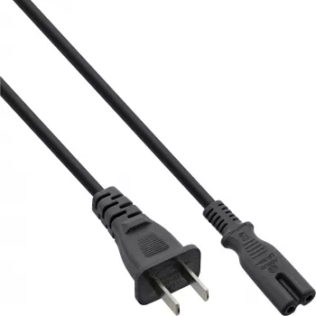 InLine strāvas kabelis ar Ķīnas kontaktdakšu uz Euro8 IEC-C7, melns, 1,8 m