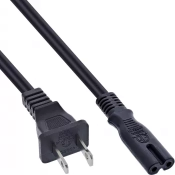 InLine Japāna uz Euro8 IEC-C7 strāvas kabelis, melns, 1,8 m