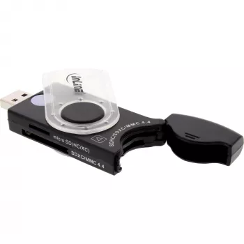 InLine USB 3.0 mobilais karšu lasītājs ar 2 slotiem SD, SDHC, SDXC un microSD kartēm
