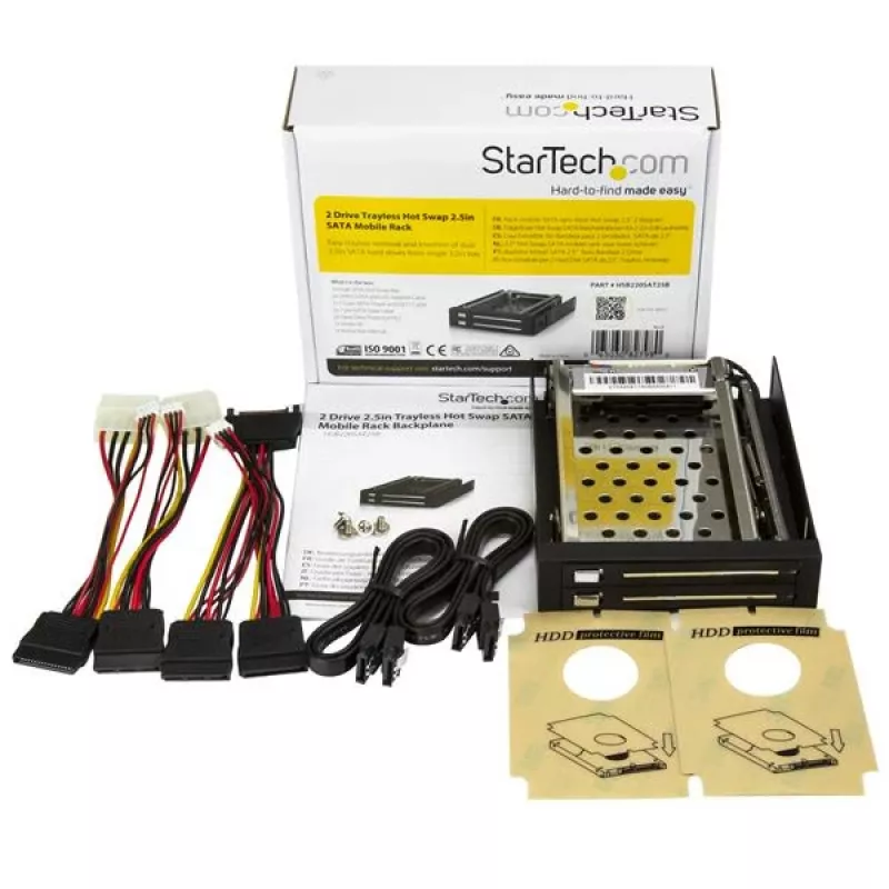 StarTech.com 2 diskdziņu 2,5 collu bezpaplātes Hot Swap SATA mobilais plaukts aizmugures panelis