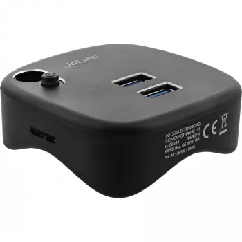 InLine USB 3.0 multiadapters, 2xUSB-A, RJ45, SD/MicroSD karšu lasītājs, melns