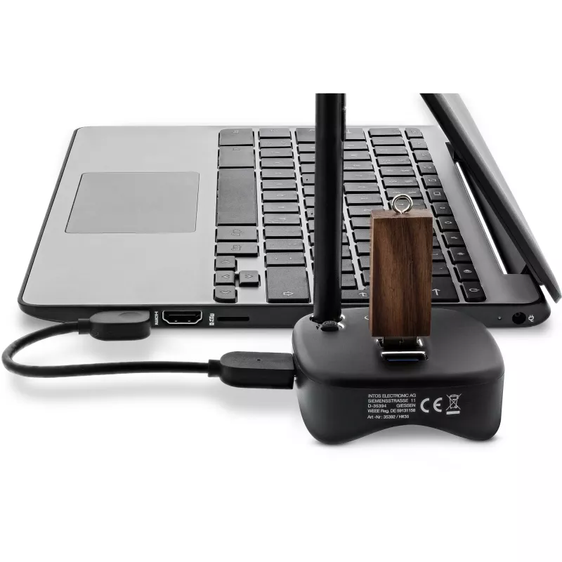 InLine USB 3.0 multiadapters, 2xUSB-A, RJ45, SD/MicroSD karšu lasītājs, melns