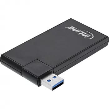 InLine USB 3.0 Rotējams centrmezgls, 4 porti, melns