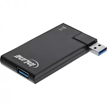 InLine USB 3.0 Rotējams centrmezgls, 4 porti, melns