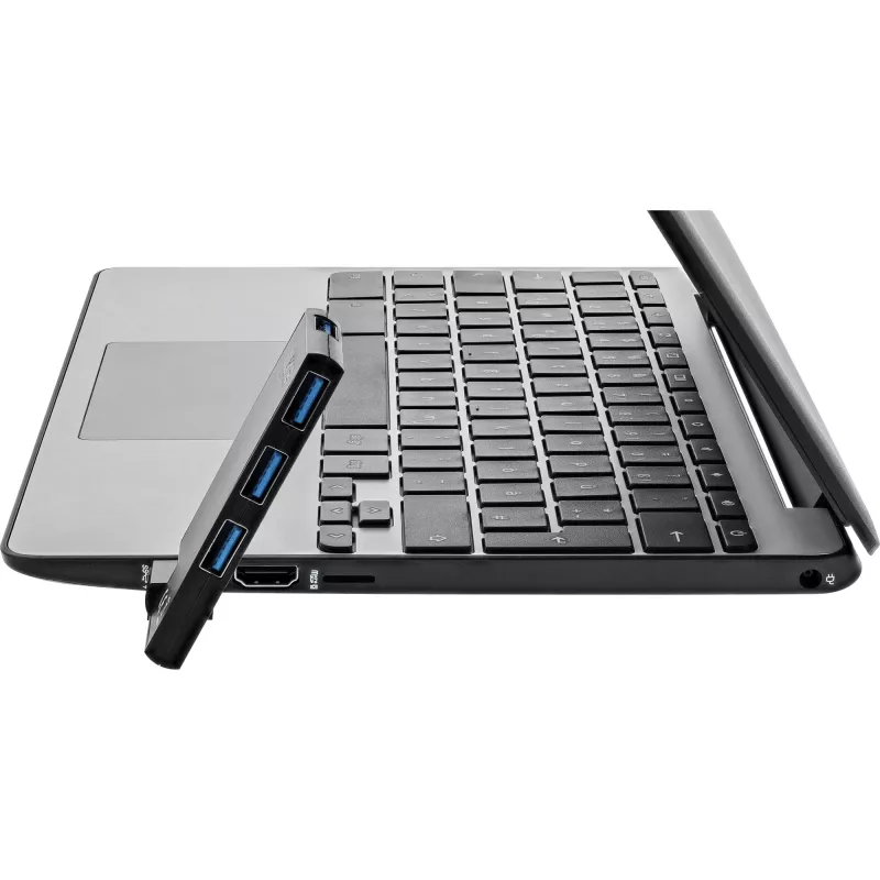 InLine USB 3.0 Rotējams centrmezgls, 4 porti, melns