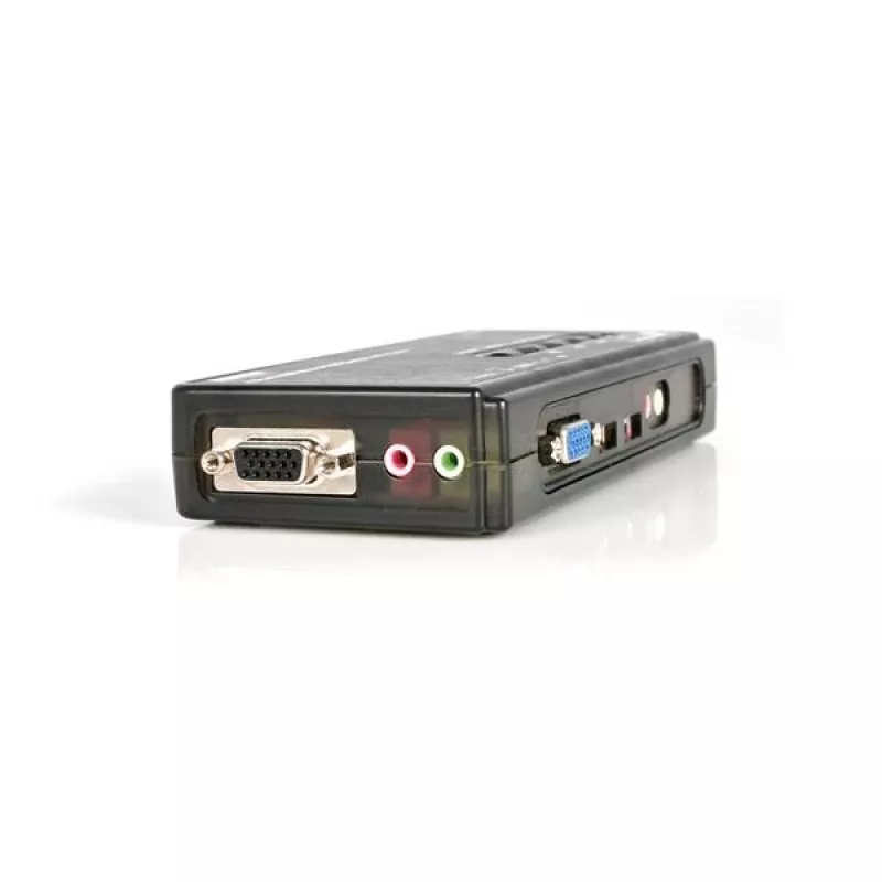 StarTech.com 4 portu melns USB KVM slēdža komplekts ar kabeļiem un audio
