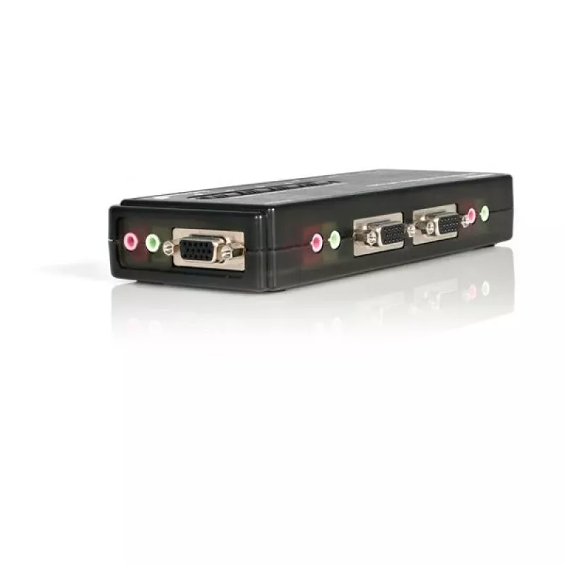 StarTech.com 4 portu melns USB KVM slēdža komplekts ar kabeļiem un audio