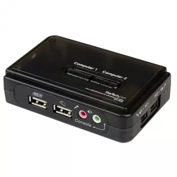 StarTech.com 2 portu melns USB KVM slēdža komplekts ar audio un kabeļiem