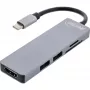 InLine Multi-hub USB 3.2 Gen.1, 2x USB-A, HDMI 4K/30Hz, karšu lasītājs, alumīnija, pelēks