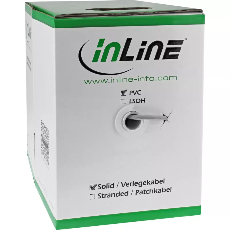 InLine Solid Installation kabelis F/UTP Cat.5e AWG24 CCA PVC 100m