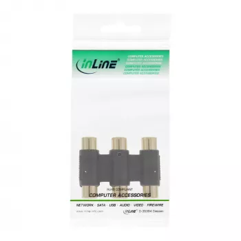 InLine Audio Adapteris 3x RCA ligzda / ligzda, ar zelta pārklājumu 99319