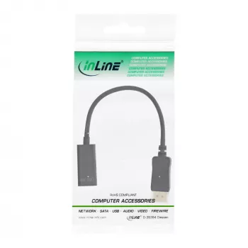 InLine DisplayPort uz HDMI adapteris ar audio, DisplayPort M / HDMI F, 4K/60Hz