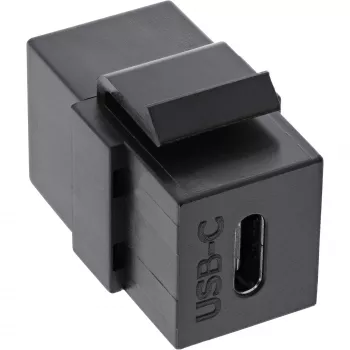 InLine USB 3.1 piespraužamais modulis, USB-C F/F, melns korpuss