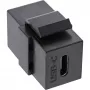 InLine USB 3.1 piespraužamais modulis, USB-C F/F, melns korpuss