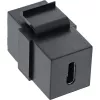 InLine USB 3.1 piespraužamais modulis, USB-C F/F, melns korpuss