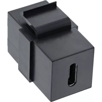 InLine USB 3.1 piespraužamais modulis, USB-C F/F, melns korpuss