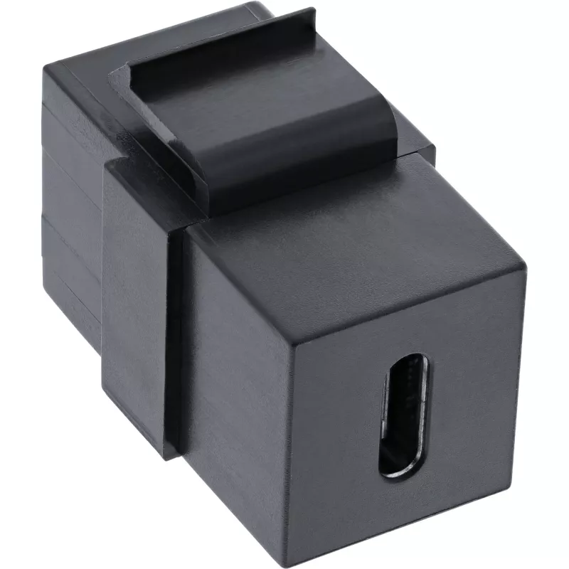 InLine USB 3.1 piespraužamais modulis, USB-C F/F, melns korpuss
